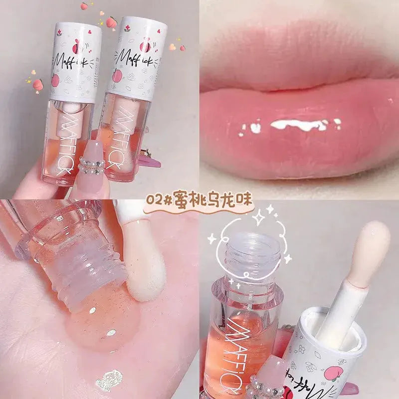Make Up Korean Beauty Cosmetics Lip Ink Gloss Labial Lips Moisturizer Jelly Lipstick Bright Oil Moisturizing Balm Big Lip Brush by MEIGR Cosmetic Store