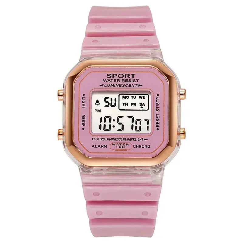 Fashion Brand Student Transparent Electronic Watch Candy Multicolor LED Ladies Sports Waterproof Wirstwatch Clock Gift relógio by Zkceenier Official Store