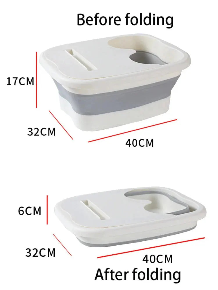 Foldable Footbath Massage Bucket Soaking Bucket Folding Basin Spa Foot Bath Bucket Household Sauna Bathtub Pedicure Bath Bathtub by LoveLife Home Living Store