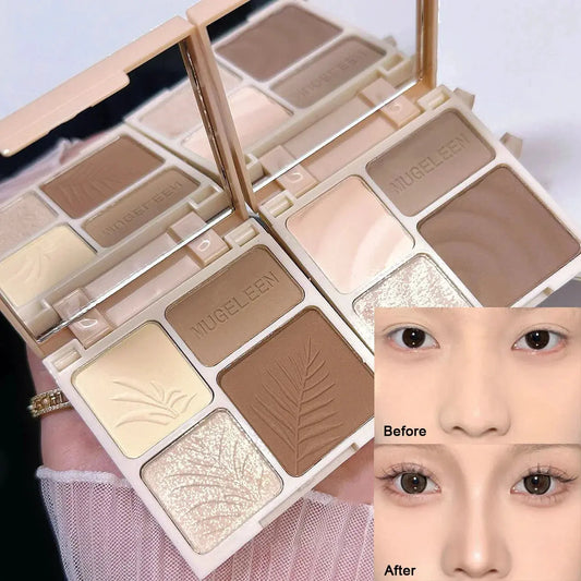 4 Colors Highlighter Contour 3D Facial Bronzer Cosmetic Brightening Beige Matte Highlights Palette Eye Shadow Nose Powder Makeup by KEMZLA Store