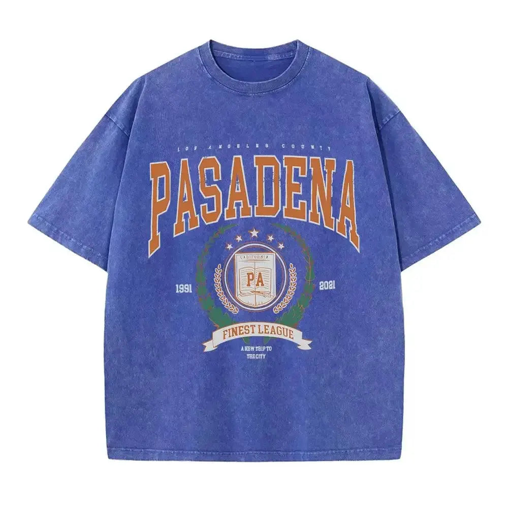 Summer Unisex Washed Cotton T-shirt with Fashionable Design and Printed Top Loose and Worn Round Neck Streetwear by Vimost Shop