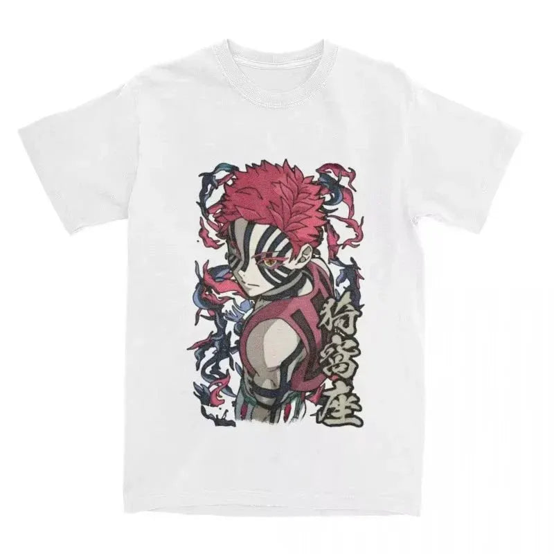 Trend Akaza Cosplay T-Shirt - Demon Slayer Unisex Black Tee by Vimost Shop