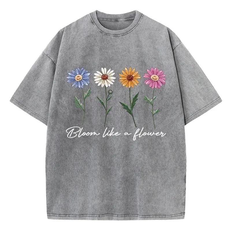 Printed Washed T-shirt Men's Cotton T-shirt Comfortable Round Neck T-shirt Men's Summer Outfit by Vimost Shop