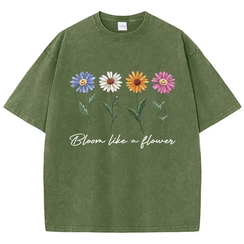 Printed Washed T-shirt Men's Cotton T-shirt Comfortable Round Neck T-shirt Men's Summer Outfit by Vimost Shop