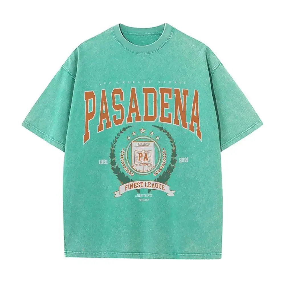 Summer Unisex Washed Cotton T-shirt with Fashionable Design and Printed Top Loose and Worn Round Neck Streetwear by Vimost Shop