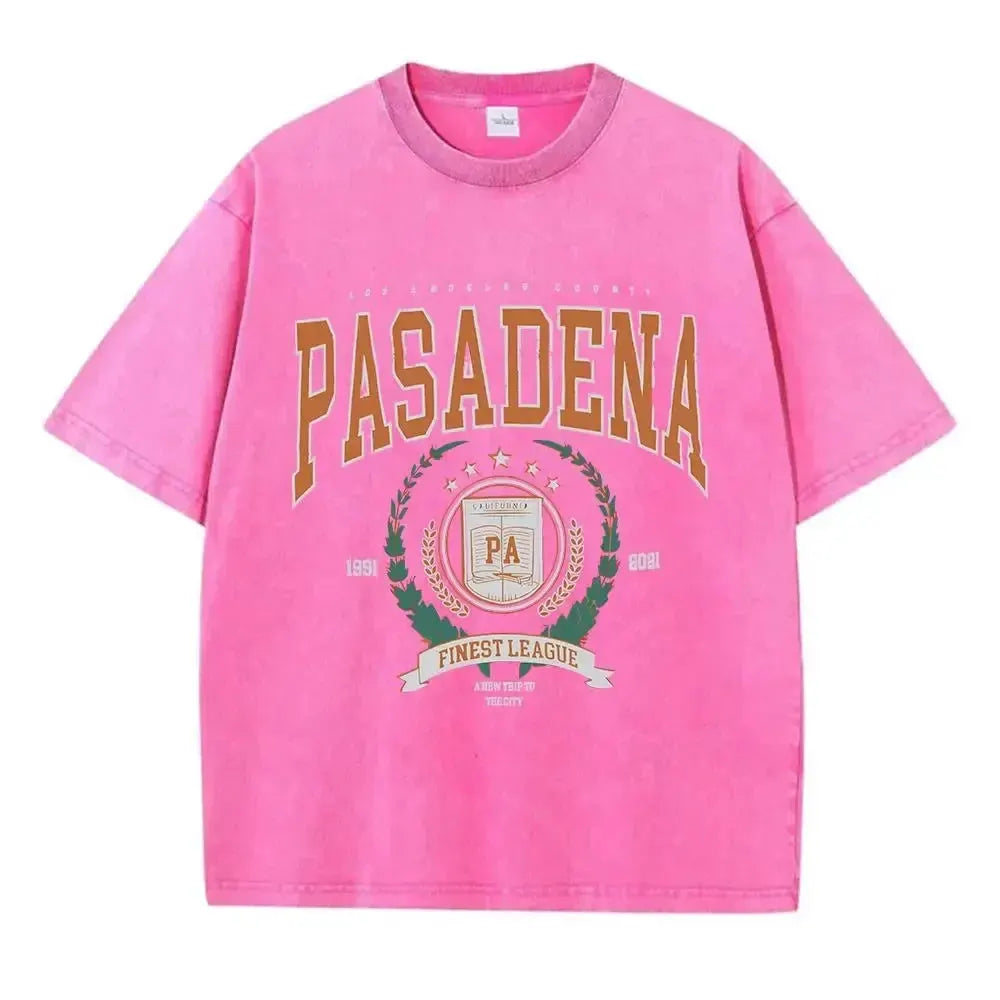 Summer Unisex Washed Cotton T-shirt with Fashionable Design and Printed Top Loose and Worn Round Neck Streetwear by Vimost Shop