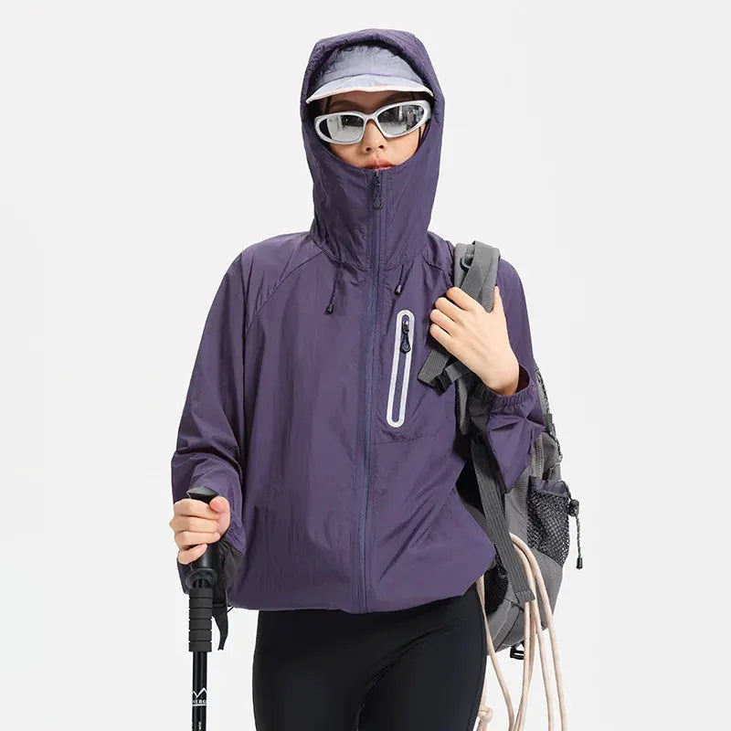 Women's Lightweight Hooded Hiking Jacket for Outdoor Layering by Vimost Shop