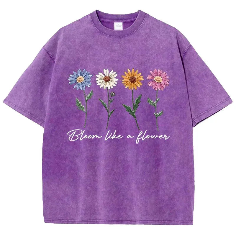 Printed Washed T-shirt Men's Cotton T-shirt Comfortable Round Neck T-shirt Men's Summer Outfit by Vimost Shop