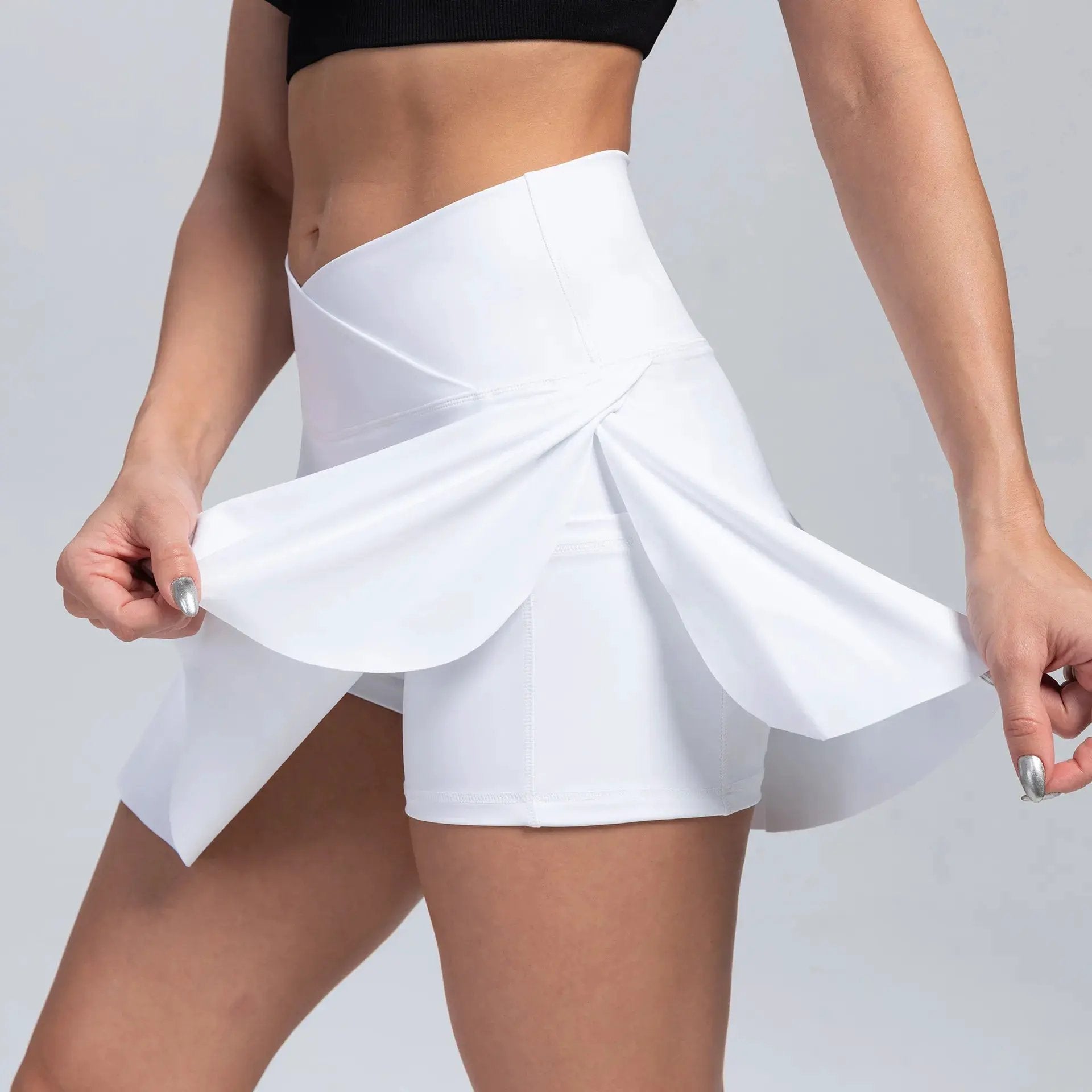 Women Pleated Tennis Skirt with Pockets Shorts Athletic Skirts Crossover High Waisted Athletic Golf Skorts Workout Sports Skirts by Vimost Shop