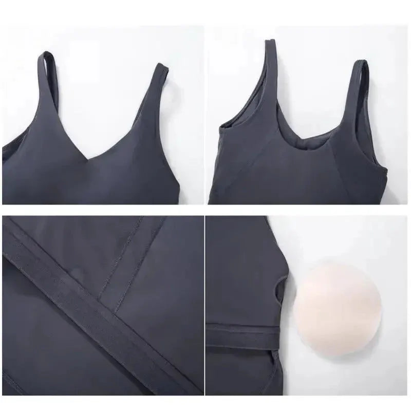 Nepoagym PASSION Tank Top with Shelf Built In Bra Crop Top with Removable Padding Longline Sports Bra for Yoga Gym by NEPOAGYM Official Store