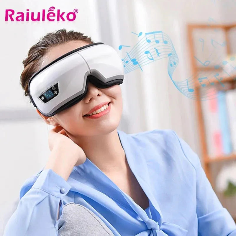 6D Smart Eye Massager Vibration Airbag Compress Eye Care Instrument Bluetooth Music Eye Massage Glasses Eye Relax Fatigue by Raiuleko Official Store