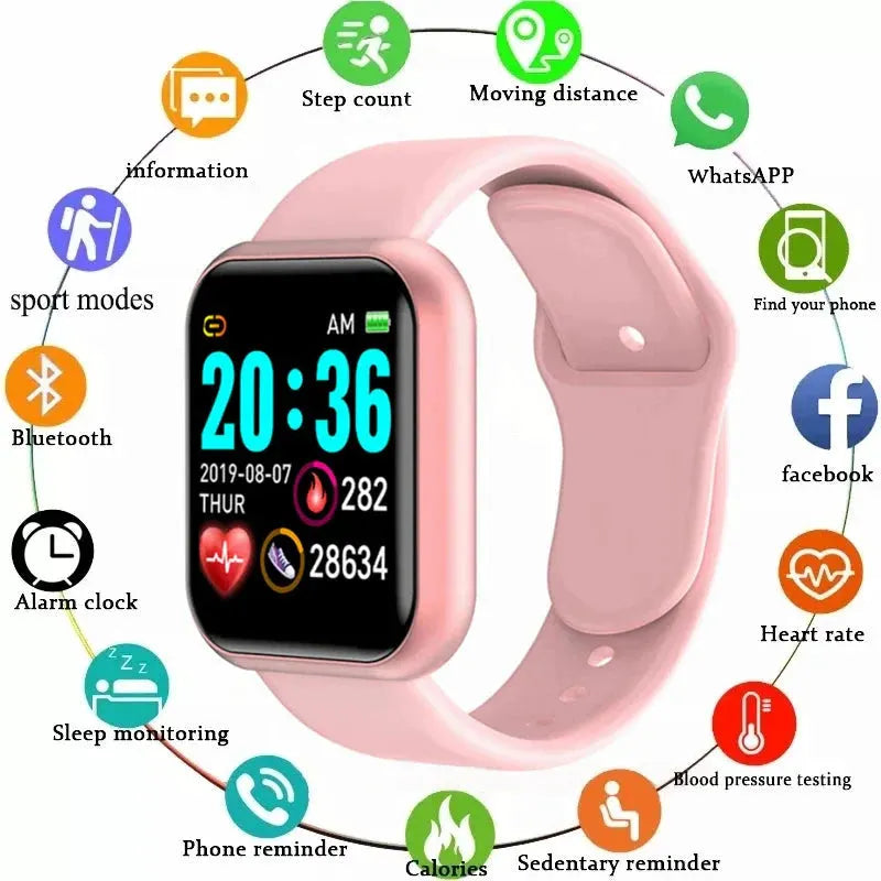 Multifunctional Smart Watch Men Women Bluetooth Connected Phone Music Fitness Sports Bracelet Sleep Monitor Y68 Smartwatch D20 by OPUYYM Smartwatch Store