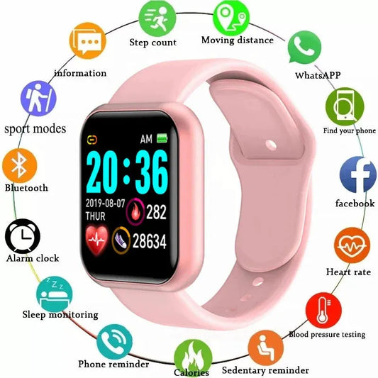 Multifunctional Smart Watch Men Women Bluetooth Connected Phone Music Fitness Sports Bracelet Sleep Monitor Y68 Smartwatch D20 by OPUYYM Smartwatch Store