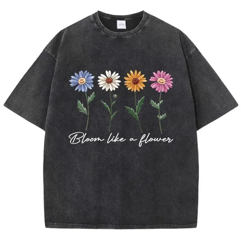 Printed Washed T-shirt Men's Cotton T-shirt Comfortable Round Neck T-shirt Men's Summer Outfit by Vimost Shop
