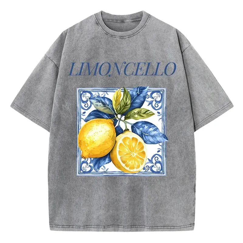 Printed Washed T-shirt Men's Cotton T-shirt Round Neck Comfortable Streetwear Men's Casual Summer Wear by Vimost Shop