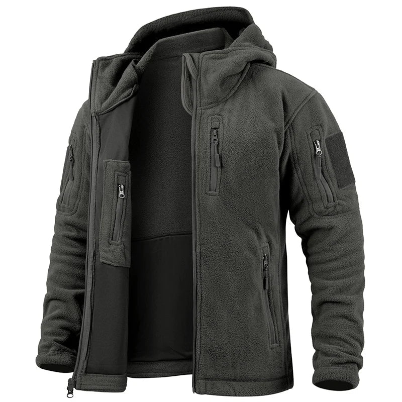 Men's Tactical Fleece Jacket Winter Warm Full Zip Military Hoodies Multi-Pockets Hiking Hunting Outdoor Coats-7