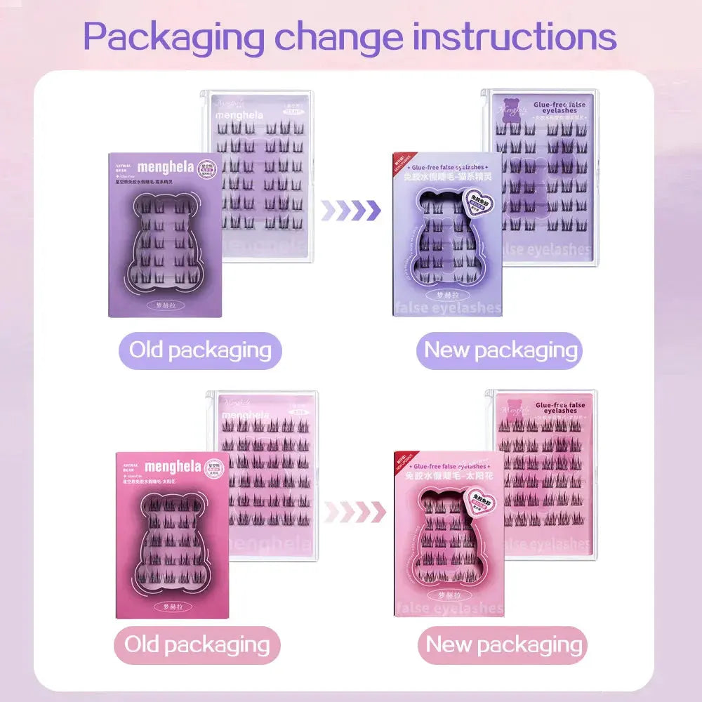 Fairy Glue-free False Eyelashes Easy To Rebound No Need To Remove Segmented Thin Stems Suitable For Novice DIY MENGHELA Eyelashe by Gege Bear Cosmetics Store