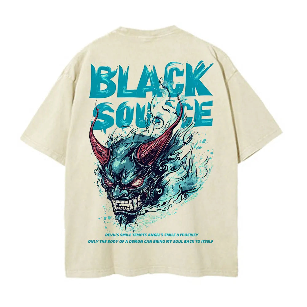 Devil Graphic Oversized T-Shirt Cotton Harajuku Gothic Streetwear-0