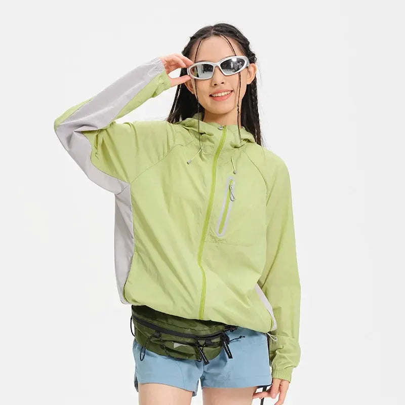 Women's Lightweight Hooded Hiking Jacket for Outdoor Layering by Vimost Shop