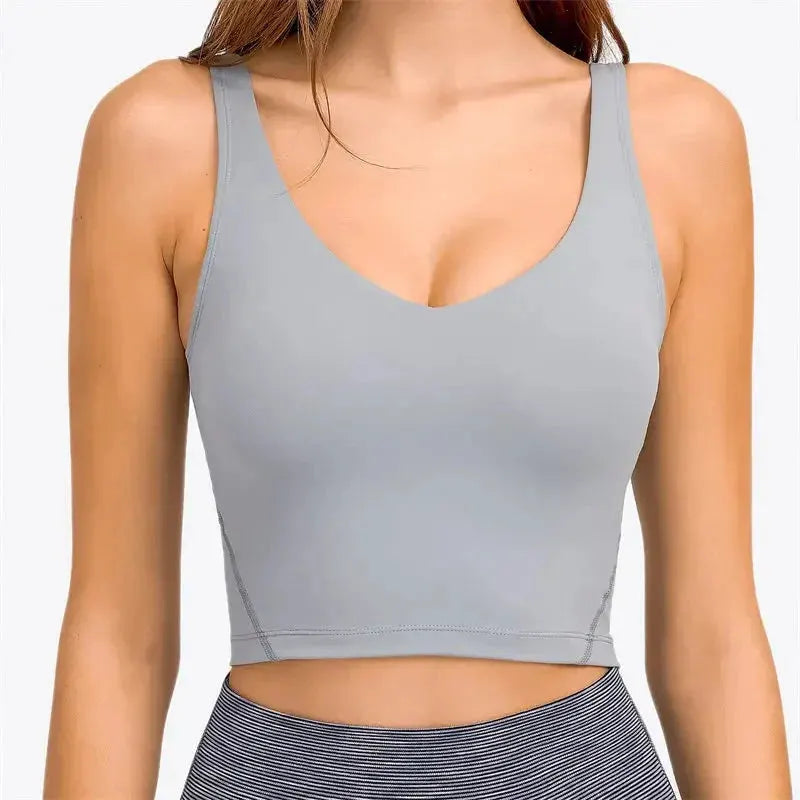 Nepoagym PASSION Tank Top with Shelf Built In Bra Crop Top with Removable Padding Longline Sports Bra for Yoga Gym by NEPOAGYM Official Store