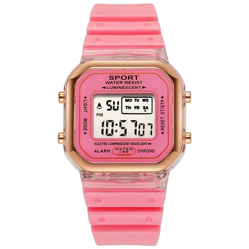 Fashion Brand Student Transparent Electronic Watch Candy Multicolor LED Ladies Sports Waterproof Wirstwatch Clock Gift relógio by Zkceenier Official Store