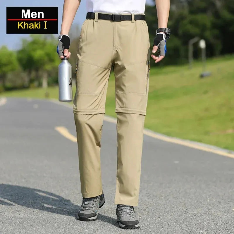 Men's Convertible Hiking Pants with Cargo Pockets and Detachable Legs by Vimost Shop