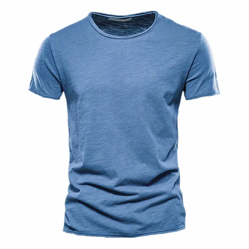Men’s Cotton Knit Crew-Neck T-Shirt with Short Sleeves by Vimost Shop