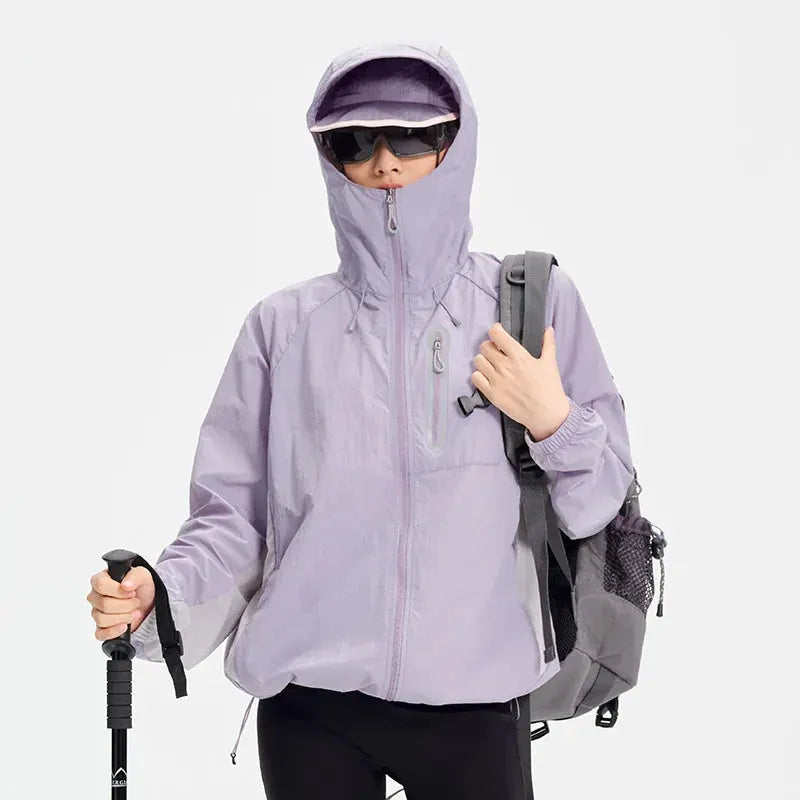 Women's Lightweight Hooded Hiking Jacket for Outdoor Layering by Vimost Shop