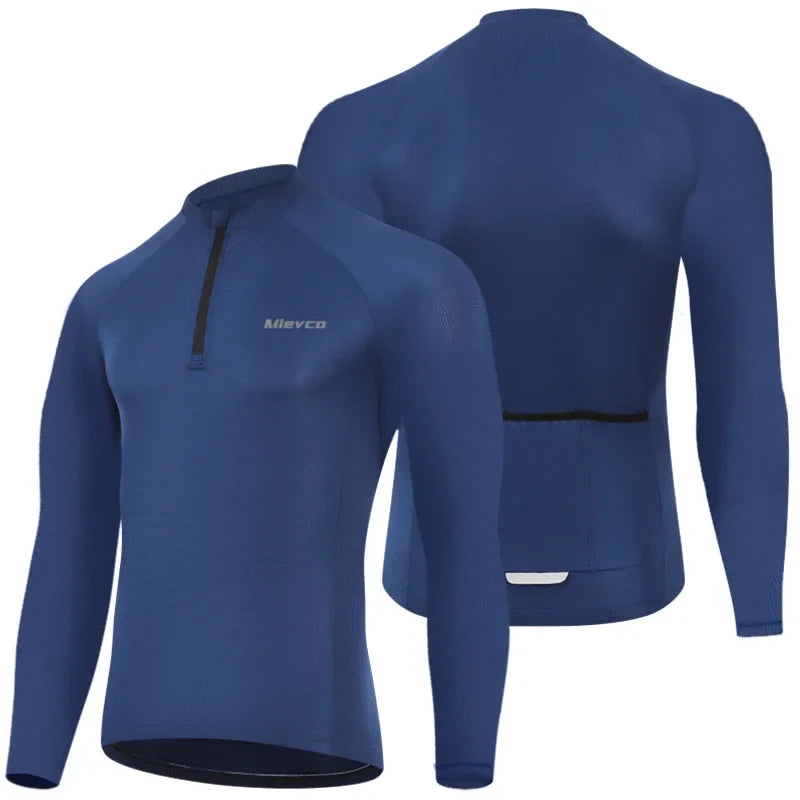 Men Long Sleeve Cycling Jersey Quick Dry Breathable Road Bike Shirt-1