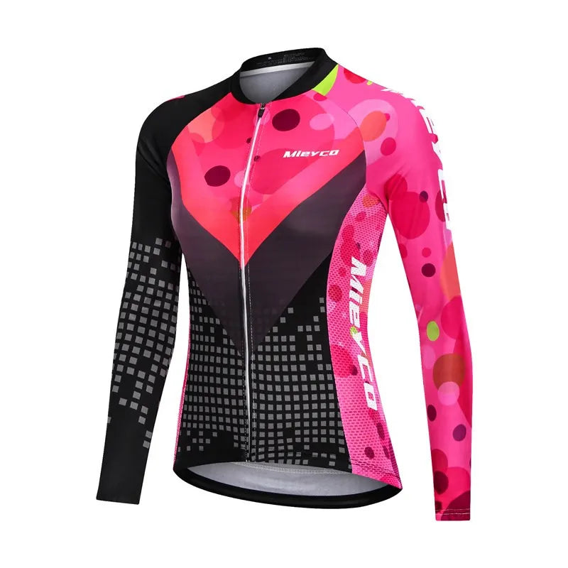 Women Cycling Jersey Summer Lightweight Long Sleeve Mountain Bike Sports Top for Outdoor Riding-0