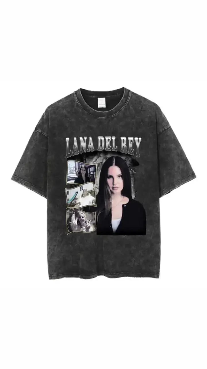 Gothic Rose Letter Print Vintage Washed Oversized T-Shirt by Vimost Shop