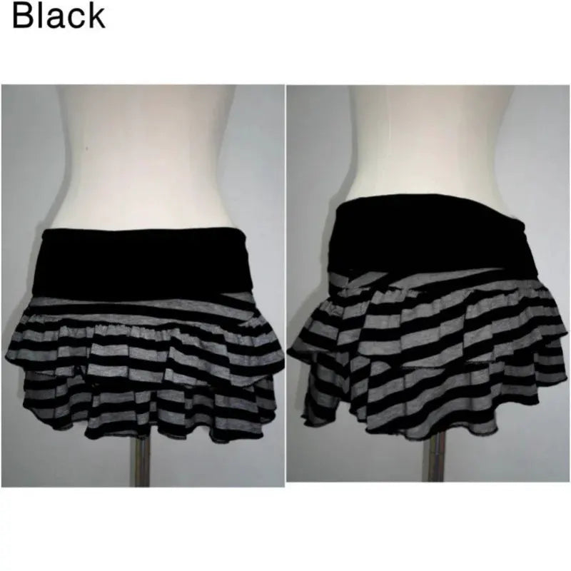 2026 Y2K Sexy Striped Color Block Mini Skirt For Women Korean Japanese Street Style Niche Versatile A Line Fashion Skirt by Vimost Shop