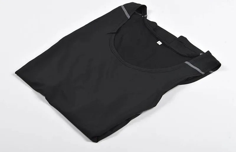 Men Quick Dry Sleeveless Sports Vest High Elasticity Running Basketball Training Shirt-2