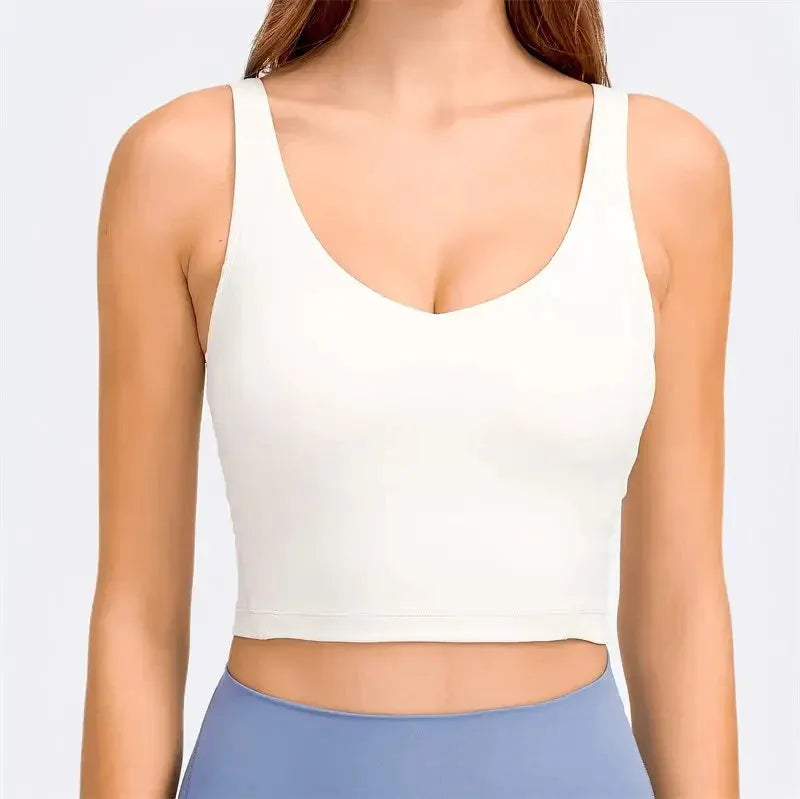 Nepoagym PASSION Tank Top with Shelf Built In Bra Crop Top with Removable Padding Longline Sports Bra for Yoga Gym by NEPOAGYM Official Store