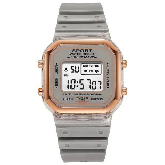 Fashion Brand Student Transparent Electronic Watch Candy Multicolor LED Ladies Sports Waterproof Wirstwatch Clock Gift relógio by Zkceenier Official Store