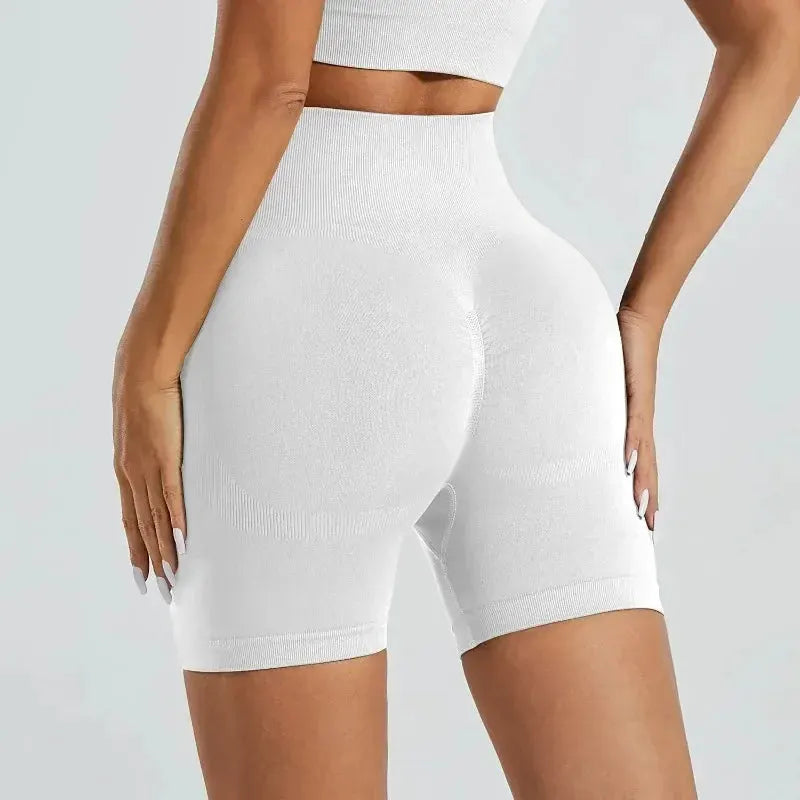 Women's High-Waist Knit Yoga Shorts with Stretch Fit for Training by Vimost Shop