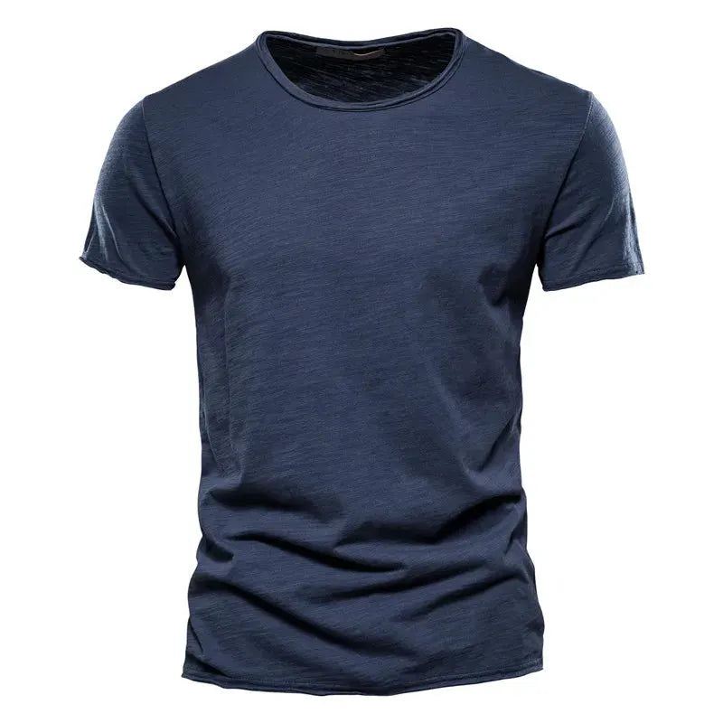 Men’s Cotton Knit Crew-Neck T-Shirt with Short Sleeves by Vimost Shop