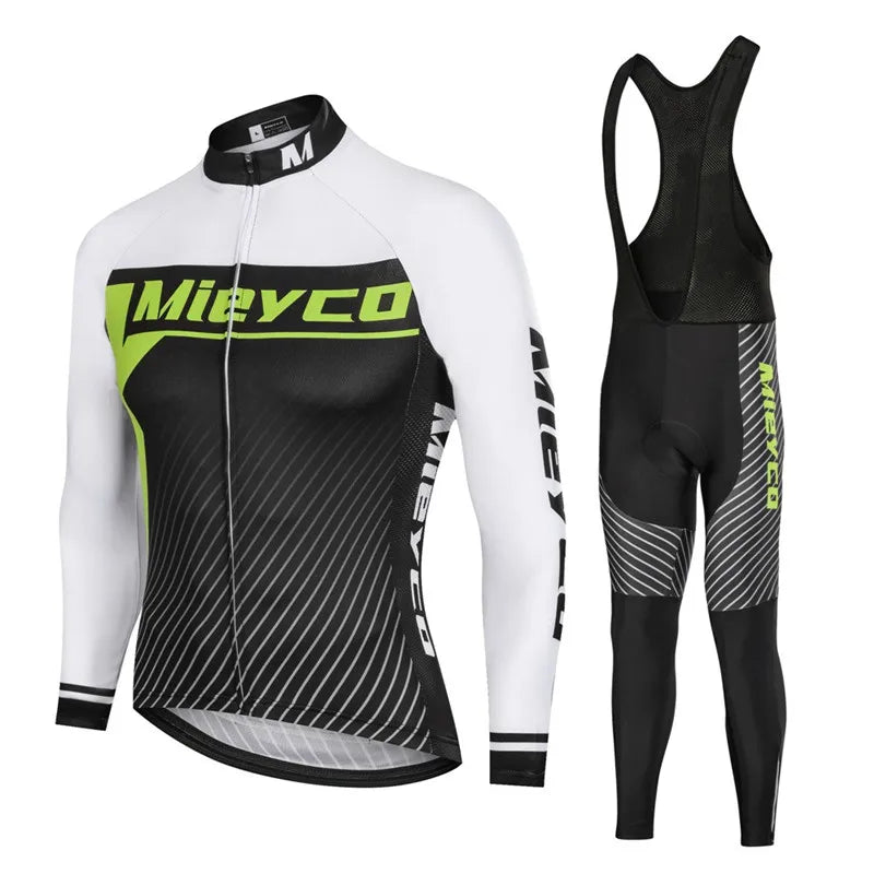 Men Long Sleeve Cycling Jersey Set MTB Road Bike Breathable Outdoor Cycling Suit-19