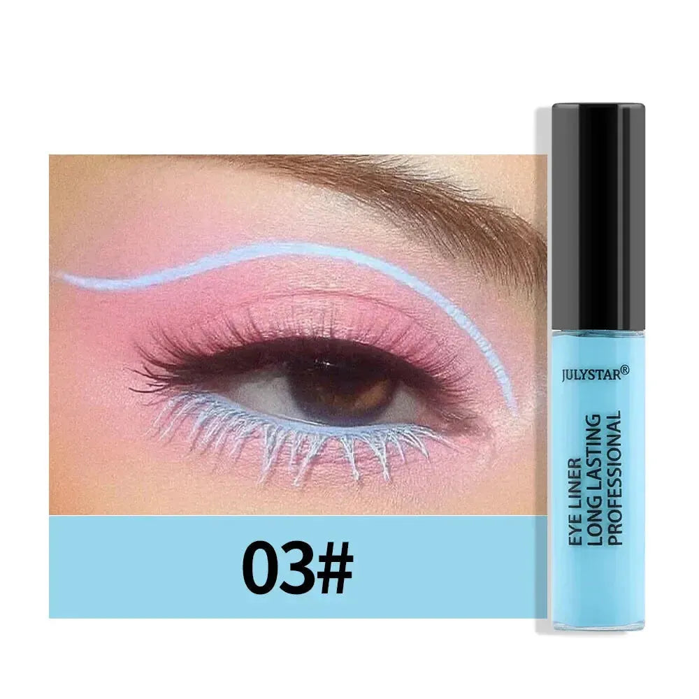 8 Color Eyeliner Liquid Pencil Waterproof Easy To Wear Make Up Matte Eye Liner Blue Pink Green White Black Purple Yellow Eyliner by HMEINA Store