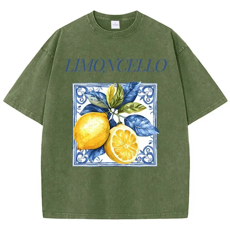 Printed Washed T-shirt Men's Cotton T-shirt Round Neck Comfortable Streetwear Men's Casual Summer Wear by Vimost Shop