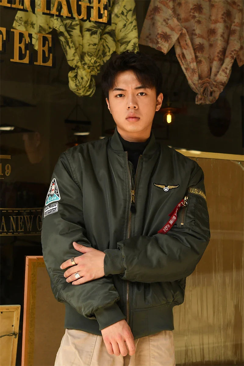 Men's Bomber Jacket Casual Fall Winter Military Jacket and Coats Outwear-4