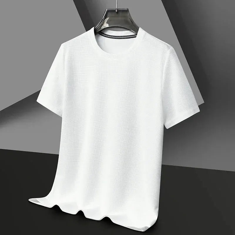 Men’s Waffle-Texture Crew-Neck T-Shirt by Vimost Shop