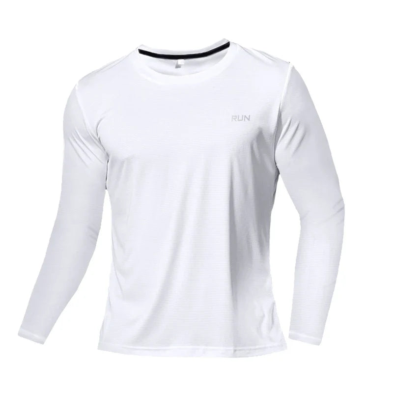 Mens Long and Short Sleeve Ice Silk Quick Dry Sports Top for Running Gym Hiking and Outdoor Training-15