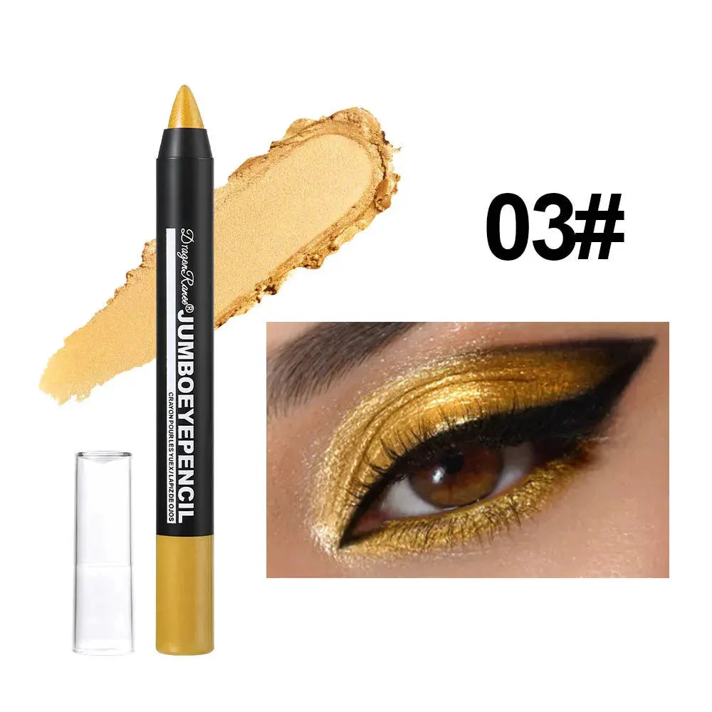 Smoky Dark Green Eyeshadow Pencil Stick Waterproof Pearlescent 12 Colors Metallic Glitter Eye Shadow Highlighter Pen Makeup Tool by HMEINA Store