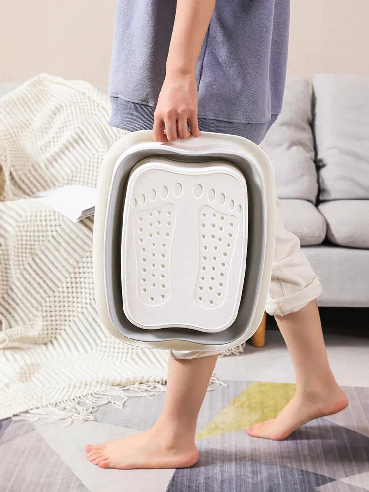 Foldable Footbath Massage Bucket Soaking Bucket Folding Basin Spa Foot Bath Bucket Household Sauna Bathtub Pedicure Bath Bathtub by LoveLife Home Living Store