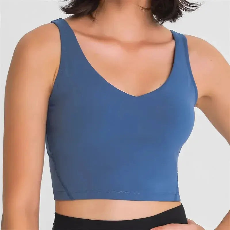 Nepoagym PASSION Tank Top with Shelf Built In Bra Crop Top with Removable Padding Longline Sports Bra for Yoga Gym by NEPOAGYM Official Store