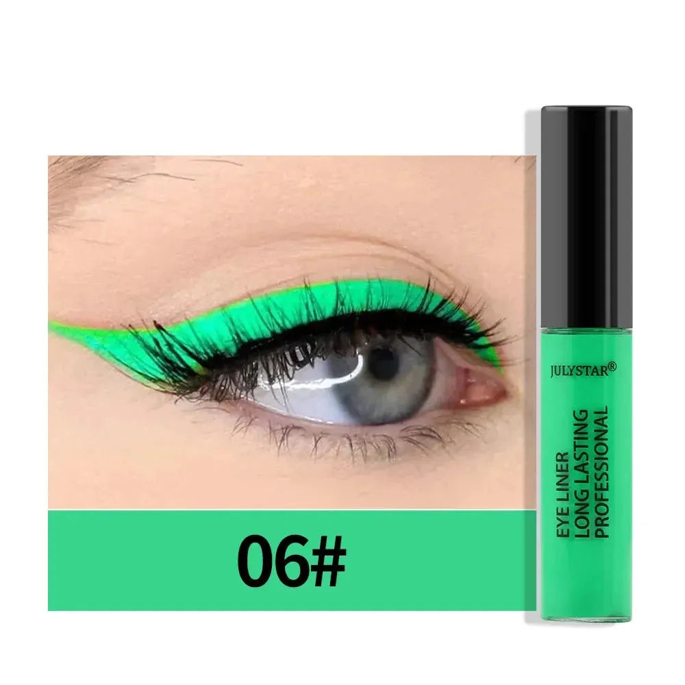 8 Color Eyeliner Liquid Pencil Waterproof Easy To Wear Make Up Matte Eye Liner Blue Pink Green White Black Purple Yellow Eyliner by HMEINA Store