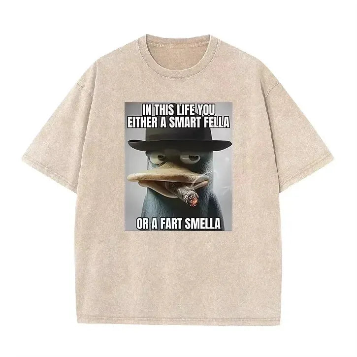 Retro Acid Wash Oversized T-shirt Funny Perry Platypus Meme Cartoon Print Casual Streetwear Tops by Vimost Shop