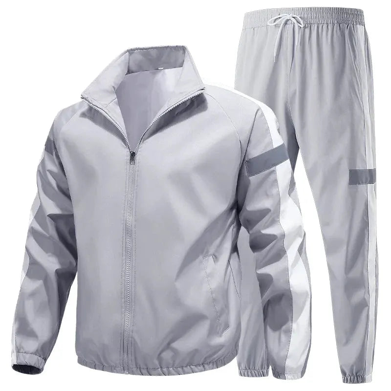 Men’s Breathable Reflective Running Tracksuit Set for Training by Vimost Shop