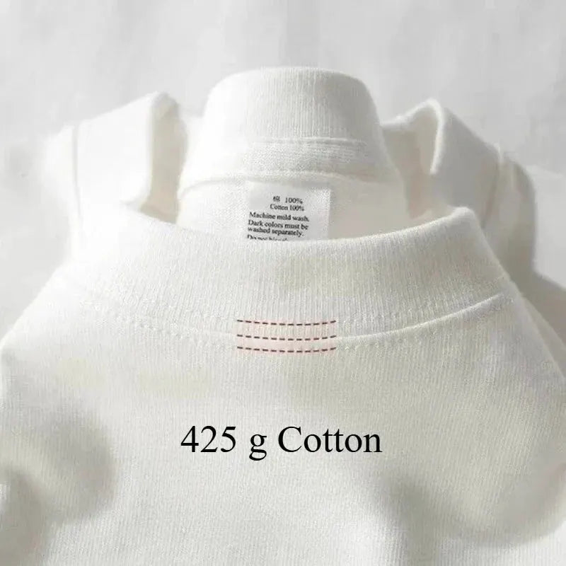 Men’s Heavyweight Cotton Crew-Neck T-Shirt with Relaxed Short-Sleeve Cut by Vimost Shop